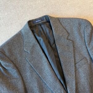 Vintage Chaps Ralph Lauren Mens 43R Herringbone Tweed Gray‎ Wool Sport Coat